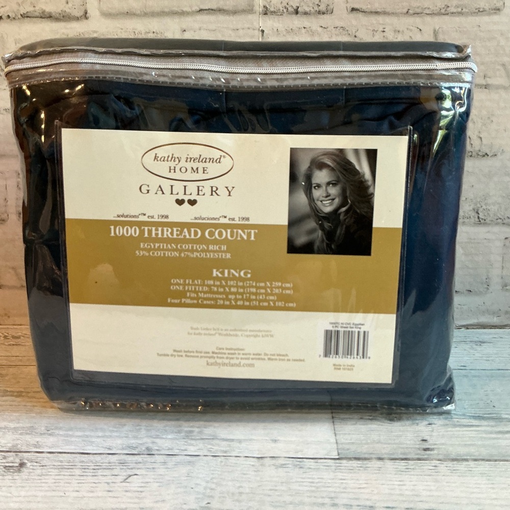 Kathy Ireland 6-Pc King Size 1000 tct Egyptian Cotton Blend Sheet Set - Picture 5 of 6